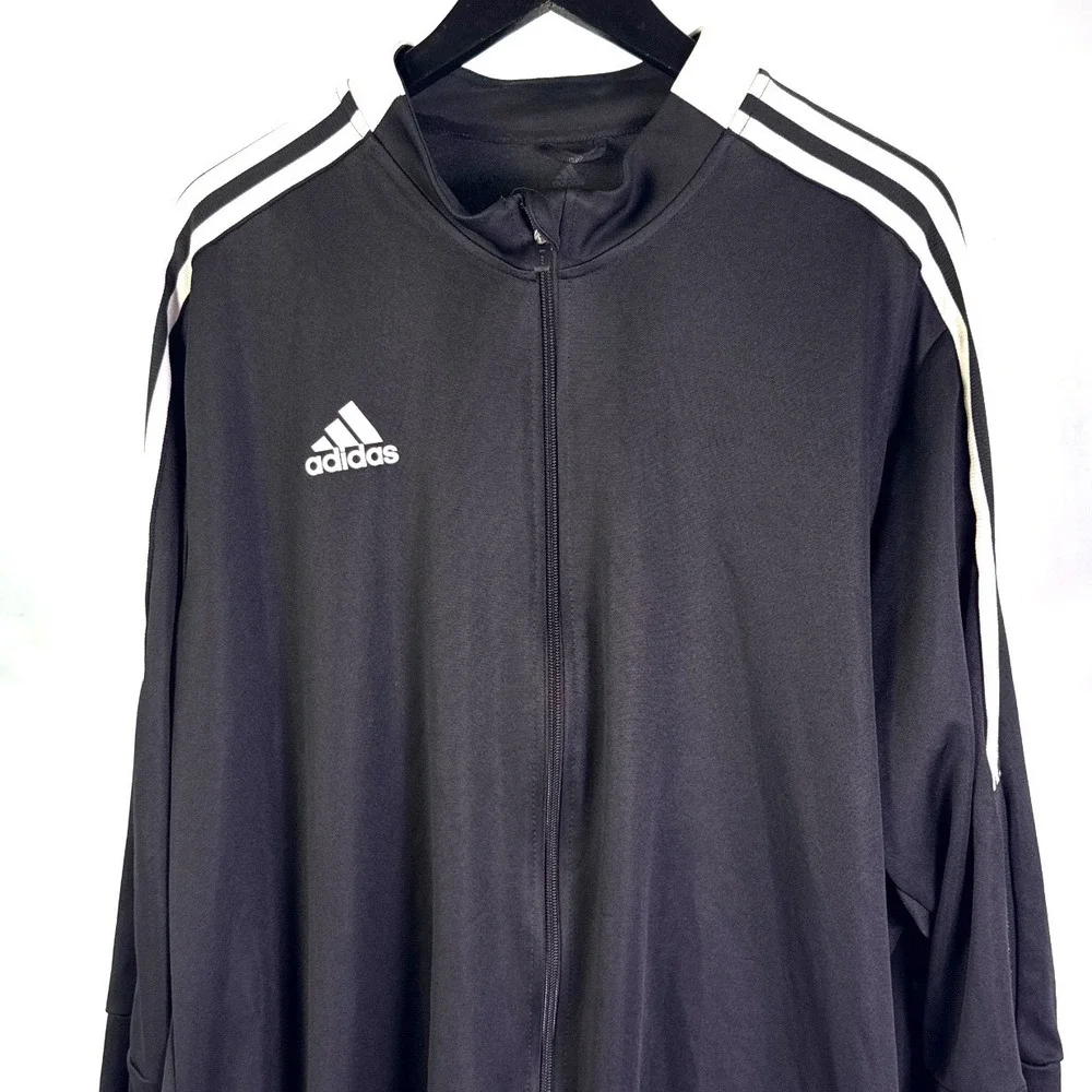 Adidas Mens Primegreen Aeroready Track Jacket Black White 3XLT Big and Tall Zip